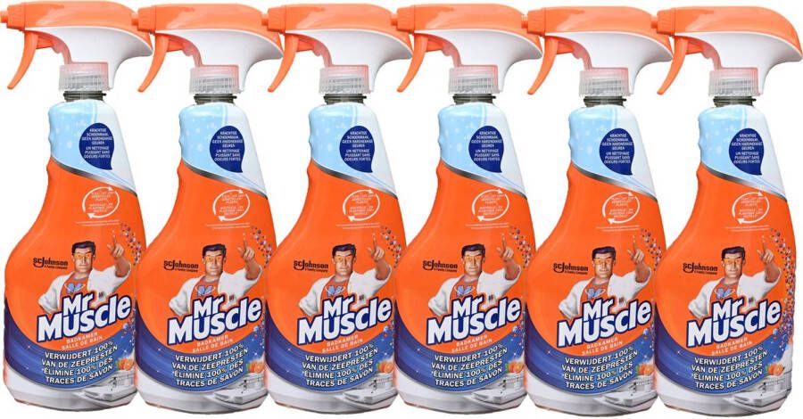 Mr Muscle Mr. Muscle Badkamer Reiniger Schoonmaakmiddel 500 ml Set van 6 Voor een stralende badkamer