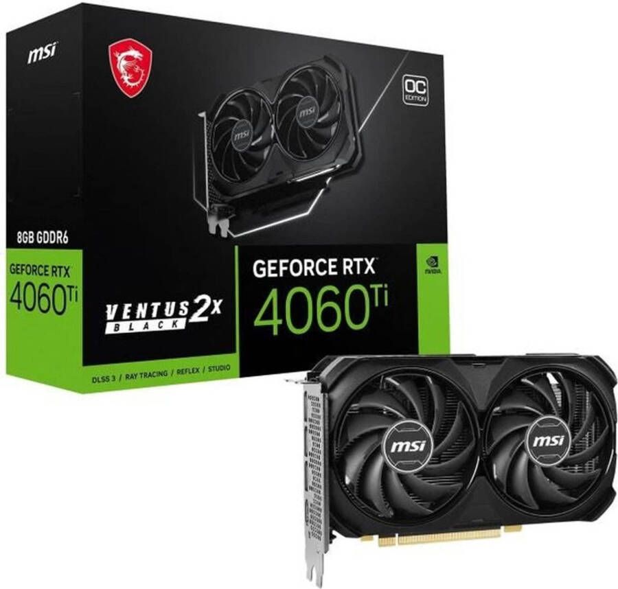 MSI NVIDIA Grafische kaart RTX 4060 Ti Ventus 2x Black OC 8GB