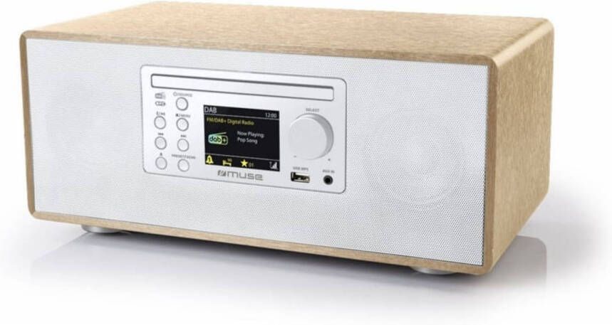 Muse M-695DBTW Micro-audiosysteem met DAB+ FM-radio bluetooth CD en USB wit