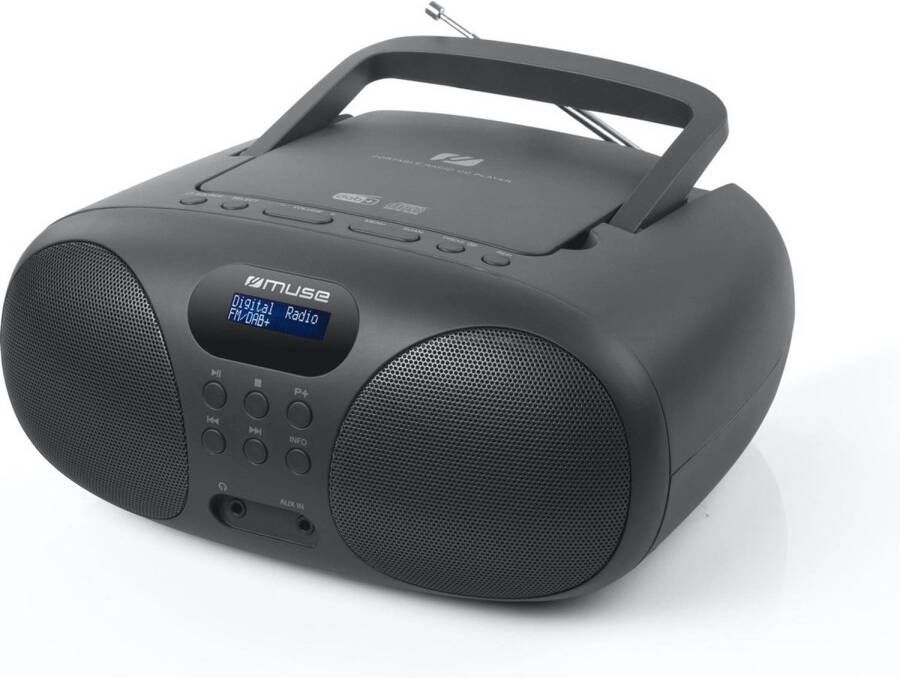 Muse MD-208DB draagbare stereo Radio CD speler met DAB+ en FM zwart