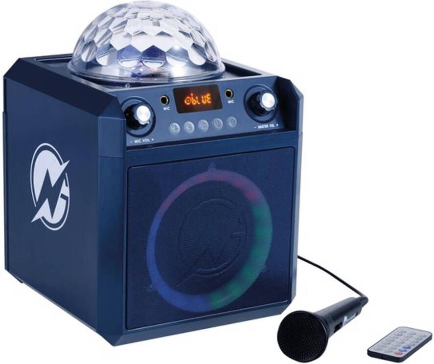 N-Gear Block Party 602 XL Karaoke set met 2 Microfoons Bluetooth Party Speaker Draadloos Space Blue