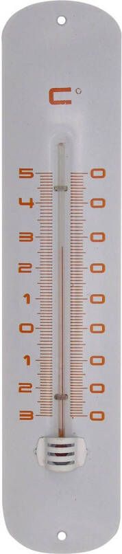 Nature Muurthermometer metaal wit 30x6 5x1 cm