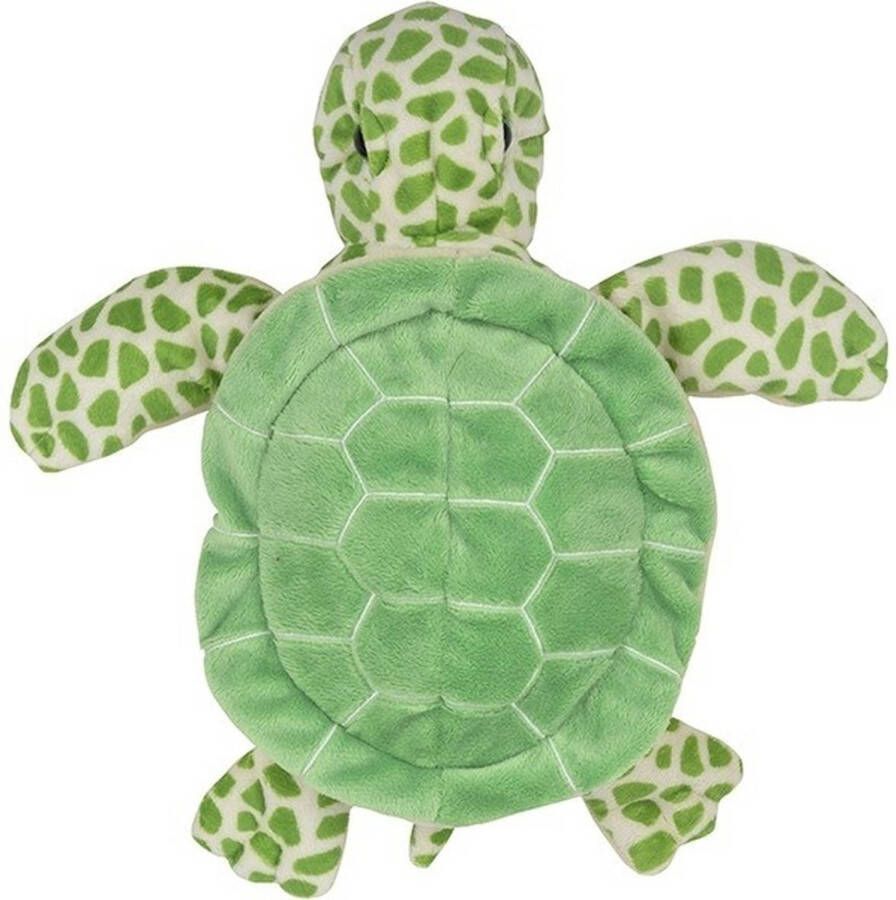 Nature Planet Groene schildpadden handpoppen knuffels 24 cm knuffeldieren Handpoppen
