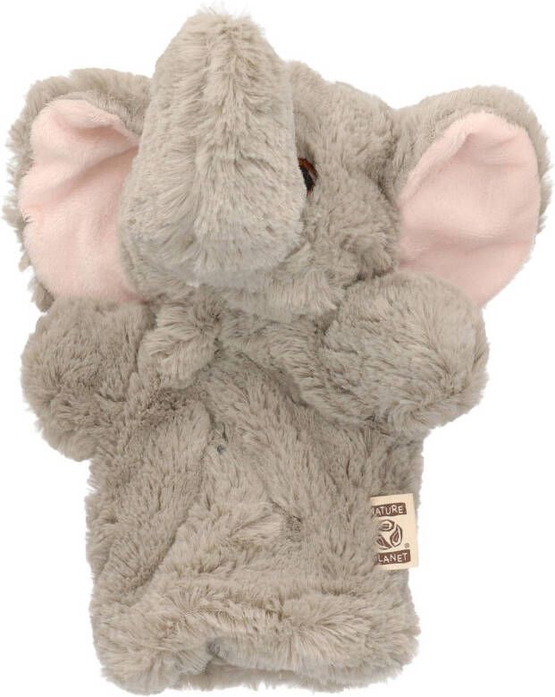Nature Planet Handpop knuffel olifant pluche 22 cm Handpoppen