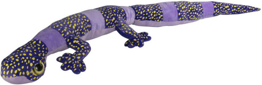 Nature Planet Knuffeldier Gekko Hagedis pluche stof premium knuffels paars zwart 112 cm Knuffeldier