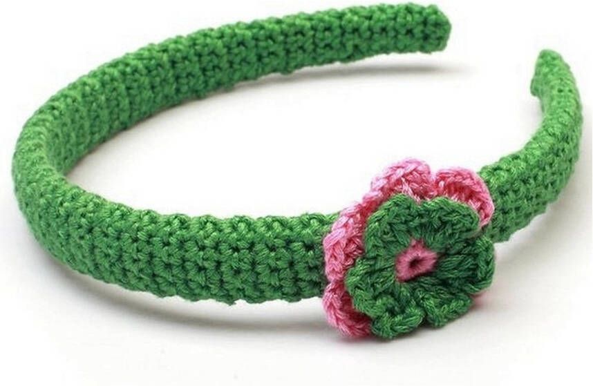 NatureZOO Haarband Diadeem voor baby Bloem Groen roze