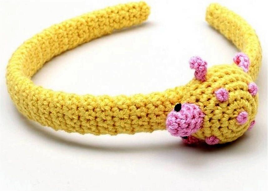 NatureZOO Haarband Diadeem voor baby Schildpad Geel roze