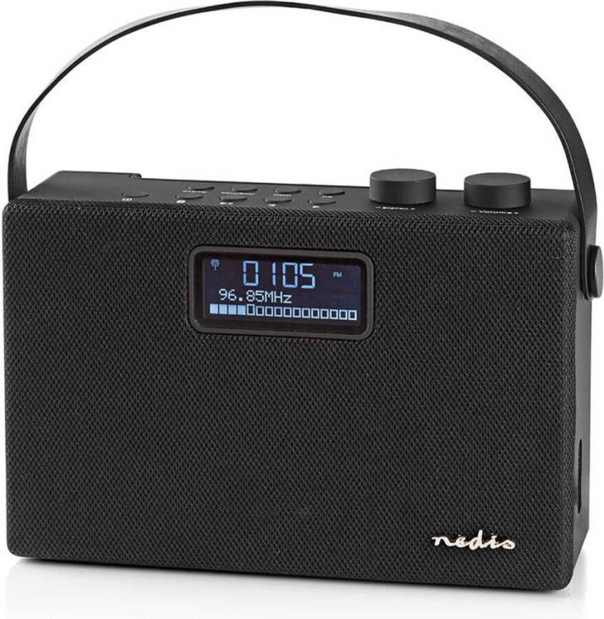 Nedis Digitale DAB+ radio 15 W FM Bluetooth Zwart zwart