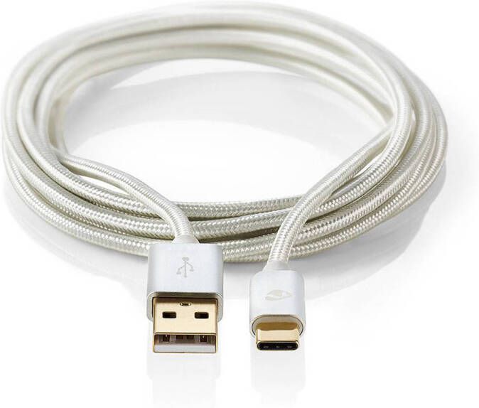 Nedis USB 2.0 kabel USB-C USB-A 2 mtr aluminium