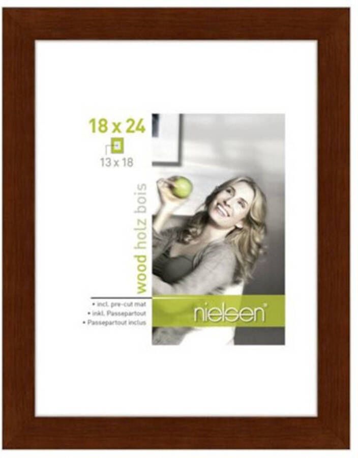 Nielsen fotolijst Apollon passe-partout 18 x 24 cm hout bruin