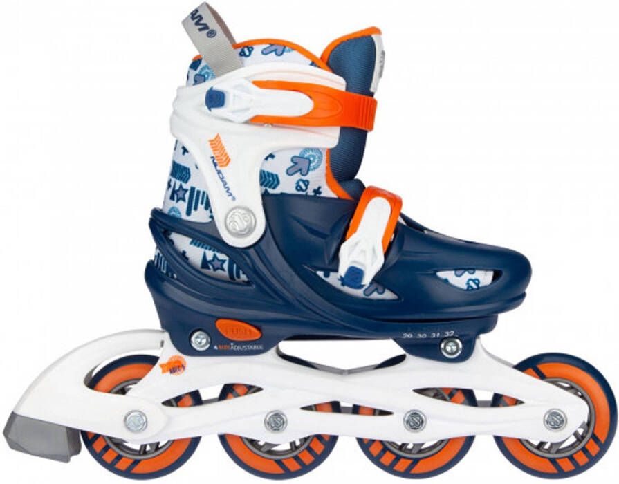 Nijdam Inline Skates Skeelers Traffic Racer Marine Oranje Wit Zilvergrijs Verstelbaar Maat 37-40