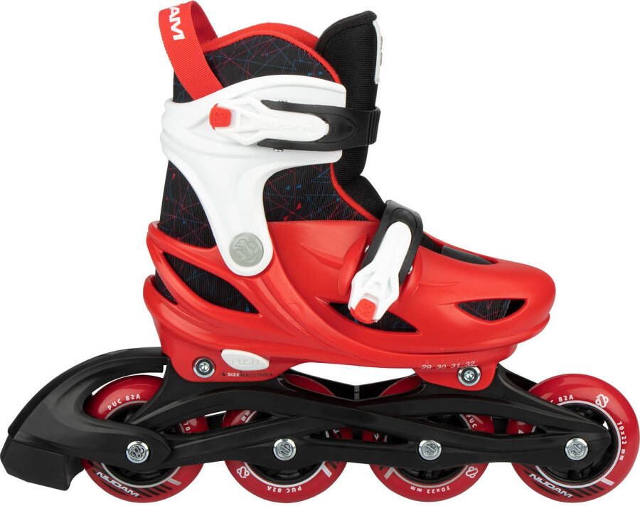 Nijdam inlineskates Rad Racer 82A polyetheen rood zwart maat 33-36