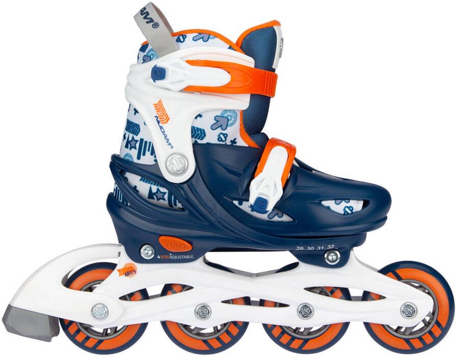 Nijdam inlineskates Traffic Racer junior blauw oranje mt 33-36