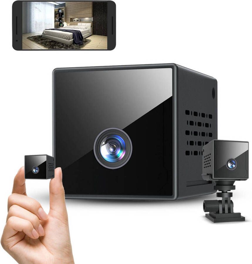 Nince Mini Spy Camera met WIFI en App Beveiligingscamera met Bewegingsdetectie Bewakingscamera voor Binnen