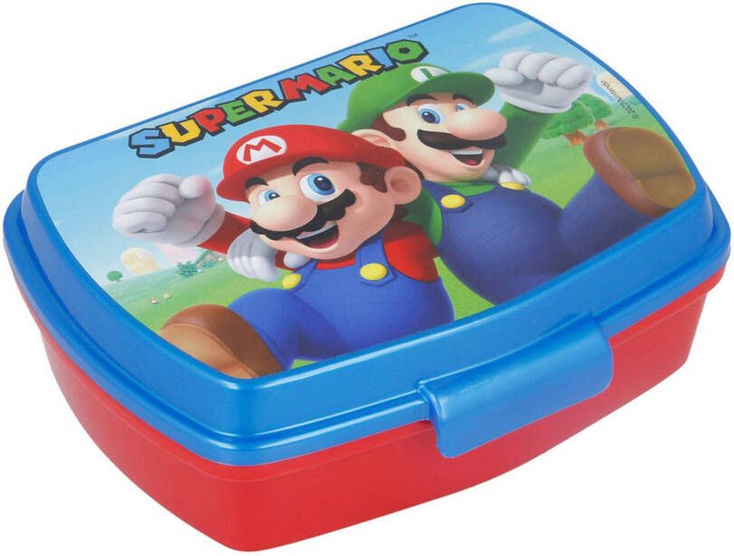 Nintendo Broodtrommel Super Mario Plastic Rood Blauw (17 x 5.6 x 13.3 cm)