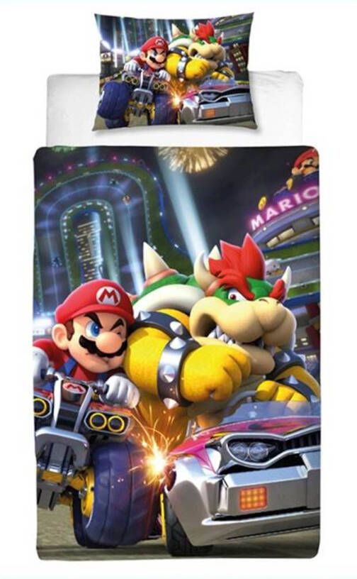 Nintendo Super Mario Dekbedovertrek Battle Eenpersoons 140 x 200 cm Katoen