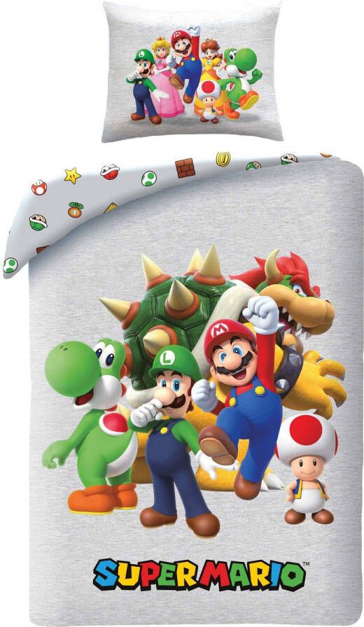 Nintendo Super Mario Dekbedovertrek Family Eenpersoons 140 x 200 + 70 x 90 cm Polyester