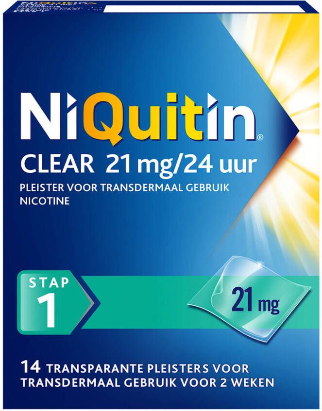 Niquitin Clear Pleisters 21mg Stap 1