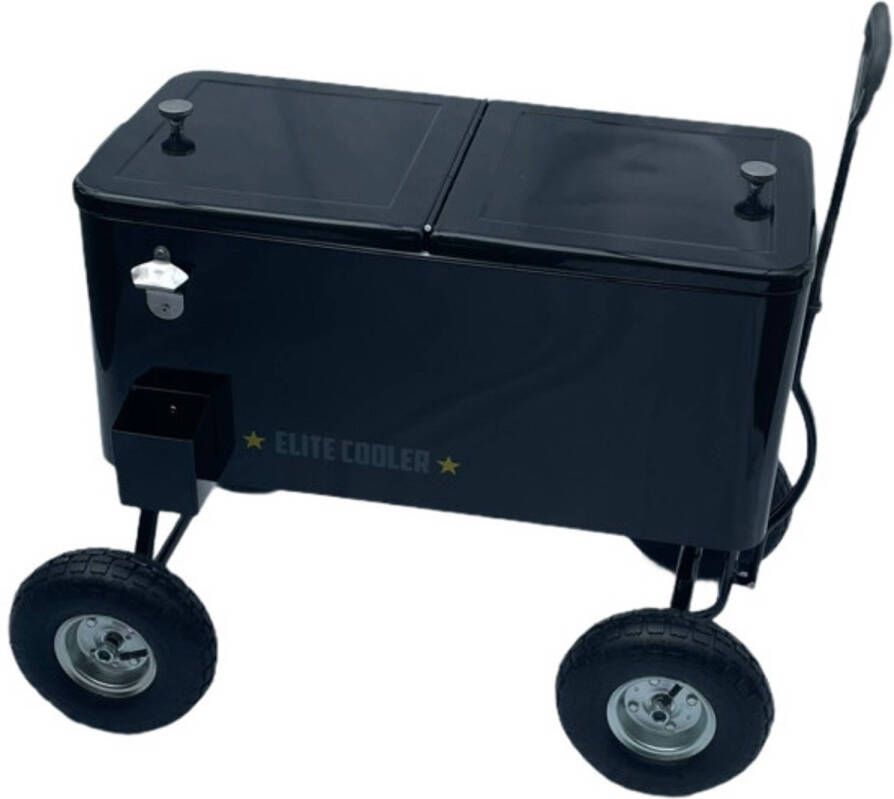 No brand EliteCooler Bolderwagen Koelbox met Luchtbanden Cooler Black Edition Zwart