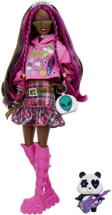 Barbie Extra Modepop pop Roze haar met sweatshirt emojis