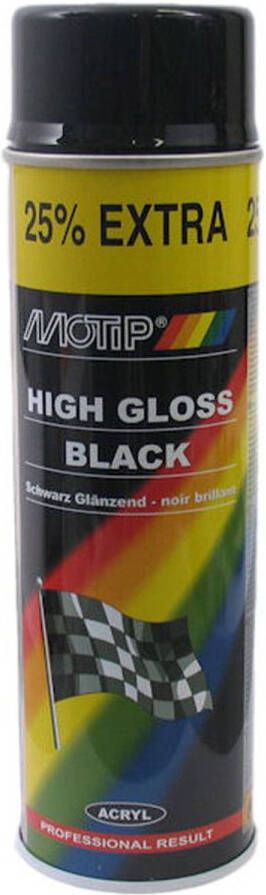 No brand Motip Spuitlak acryllak hoogglans zwart 500 ml