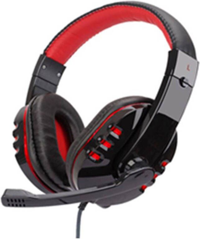 No Fear Gaming Headset 1.5 M Kabel Opvouwbare Microfoon Over-Ear Ontwerp Zwart Rood