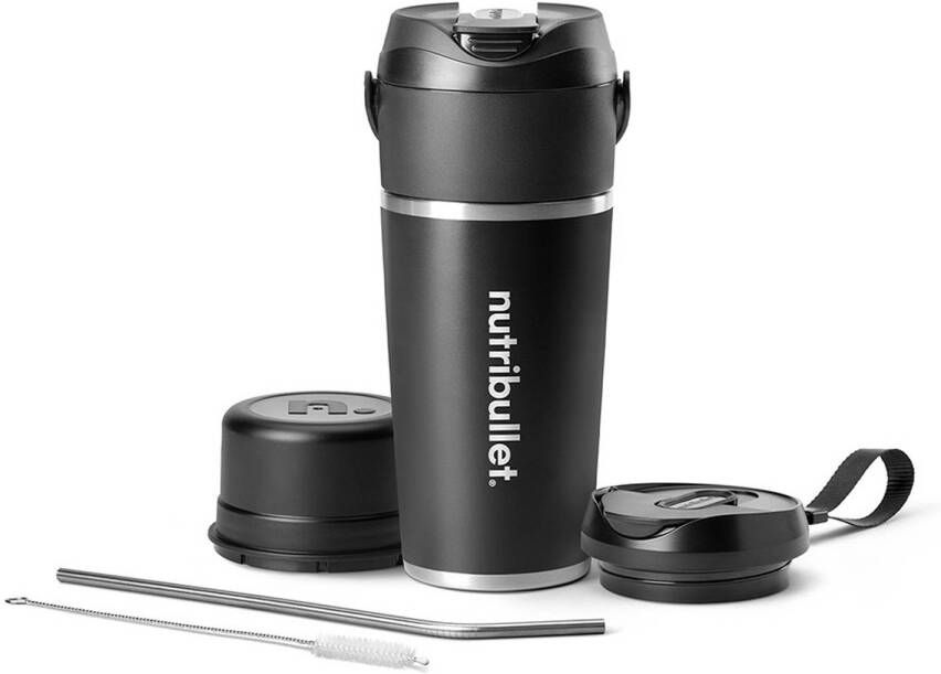 Nutribullet Flip Portable Blender RVS Thermos Beker To Go Zwart