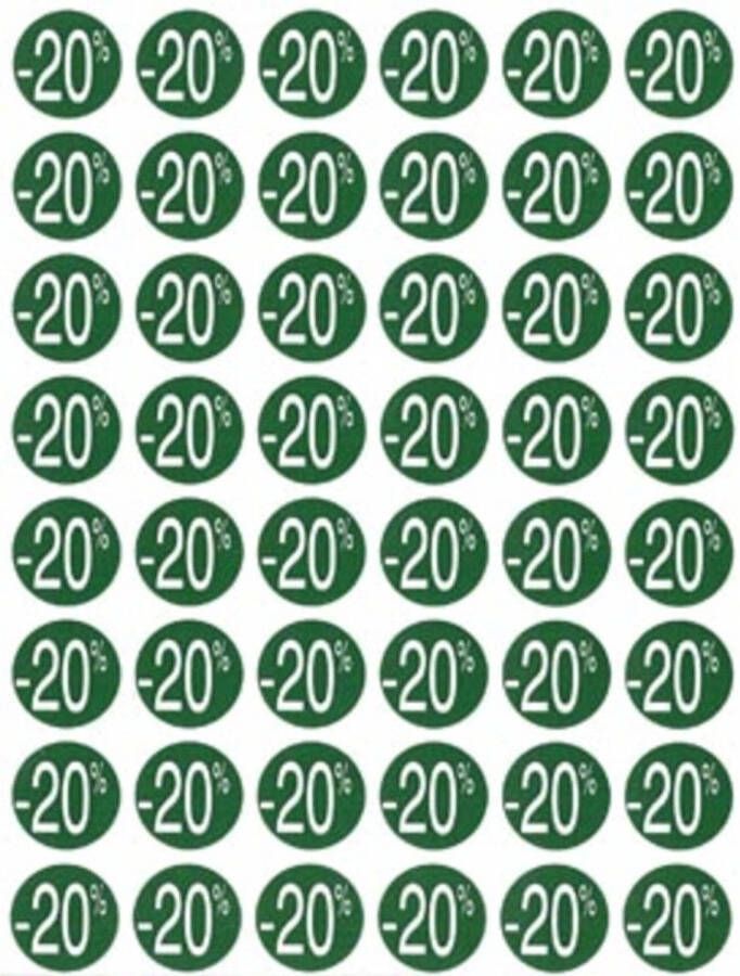 OfficeTown Agipa Kortinglabel -20% groen pak van 192 stuks verwijderbaar