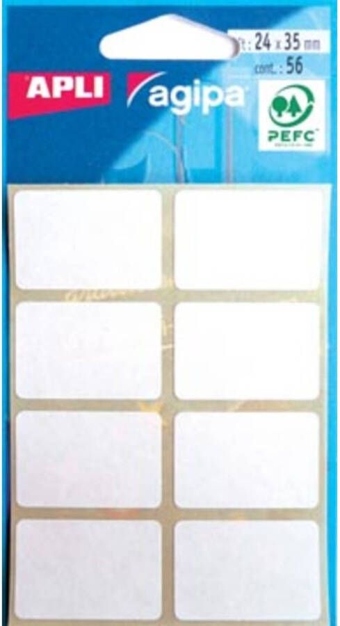 OfficeTown Agipa witte etiketten in etui ft 24 x 35 mm (b x h) 56 stuks 8 per blad