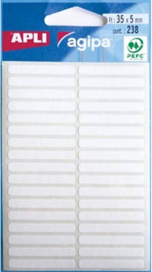 OfficeTown Agipa witte etiketten in etui ft 5 x 35 mm (b x h) 238 stuks 34 per blad
