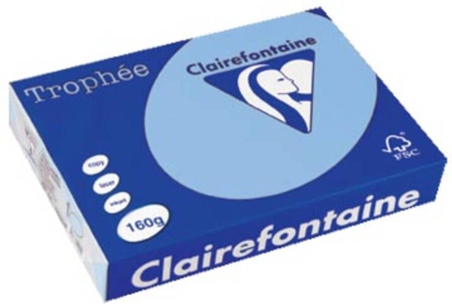 OfficeTown Clairefontaine Trophée Pastel A4 helblauw 160 g 250 vel