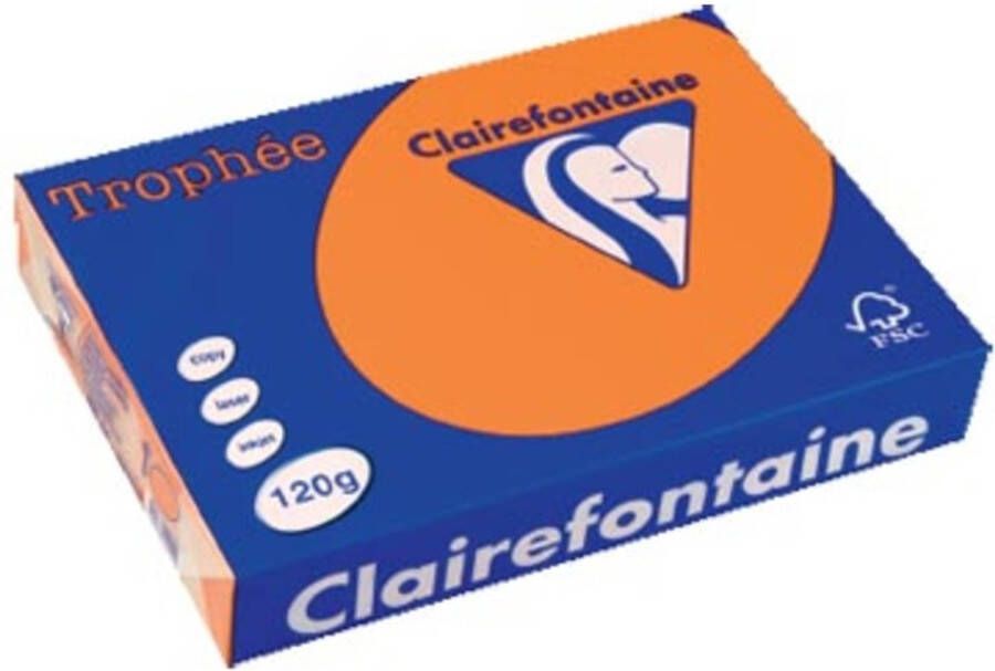 OfficeTown Clairefontaine Trophée Pastel A4 oranje 120 g 250 vel
