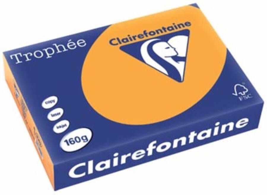 OfficeTown Clairefontaine Trophée Pastel A4 oranje 160 g 250 vel