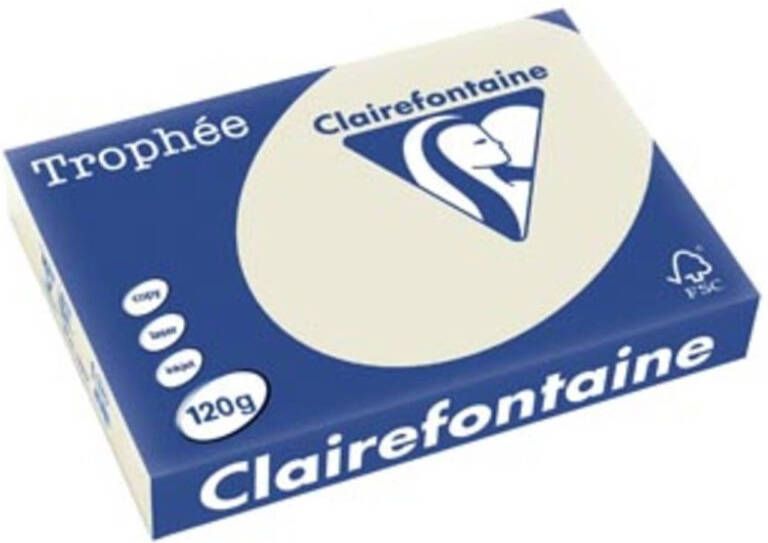 OfficeTown Clairefontaine Trophée Pastel A4 parelgrijs 120 g 250 vel