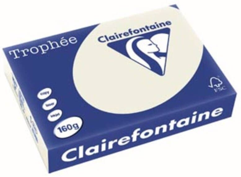 OfficeTown Clairefontaine Trophée Pastel A4 parelgrijs 160 g 250 vel