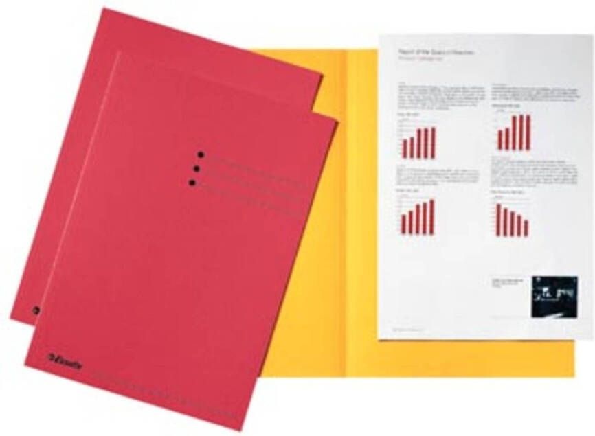 OfficeTown Esselte dossiermap rood karton van 180 g m² pak van 100 stuks