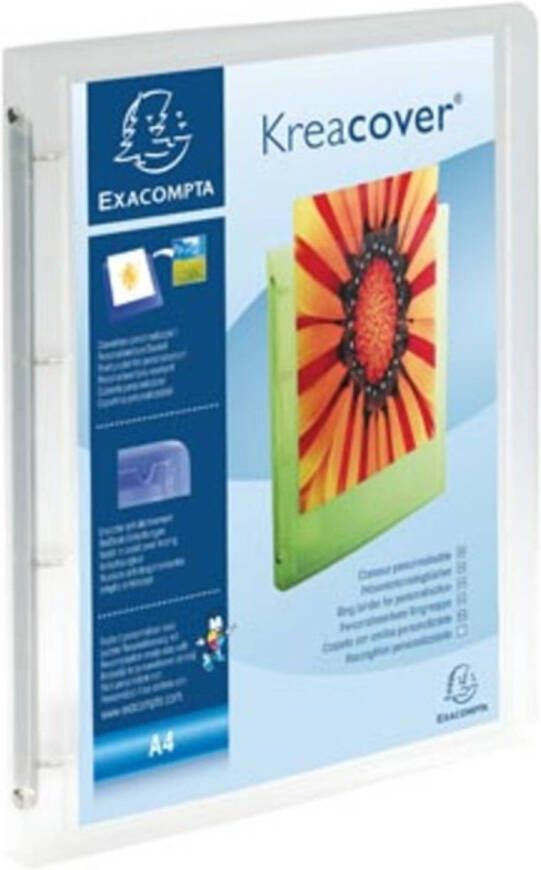 OfficeTown Exacompta Personaliseerbare ringmap Kreacover 4 ringen transparant wit