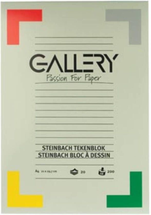 OfficeTown Gallery Steinbach tekenblok gekorreld ft 21 x 29 7 cm (A4) 200 g m² blok van 20 vel