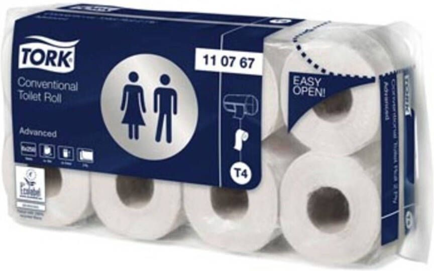 OfficeTown Tork toiletpapier Advanced 2-laags systeem T4 250 vellen pak van 8 rollen