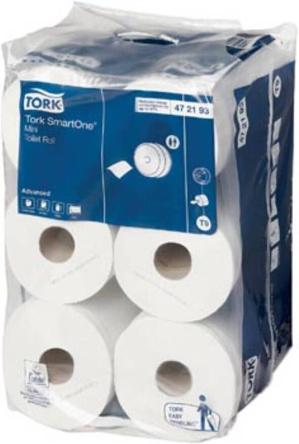 OfficeTown Tork toiletpapier SmartOne Mini 2-laags 111 meter systeem T9 pak van 12 rollen