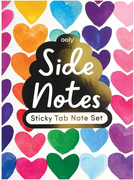 Ooly Side Notes Sticky Notes Tab Sets Rainbow Hearts