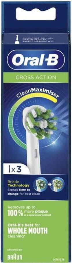 Oral-B CrossAction-opzetborstel met CleanMaximiser-technologie 3 stuks