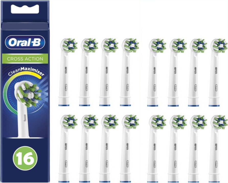 Oral-B CrossAction Opzetborstels 16 stuks Voordeelverpakking (2x8 Stuks)