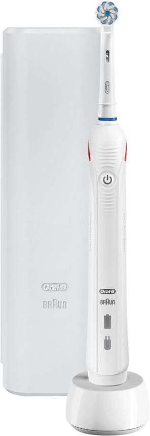 Oral-B elektrische tandenborstel Pro 2 2500 wit incl. reisetui 2 poetsstanden