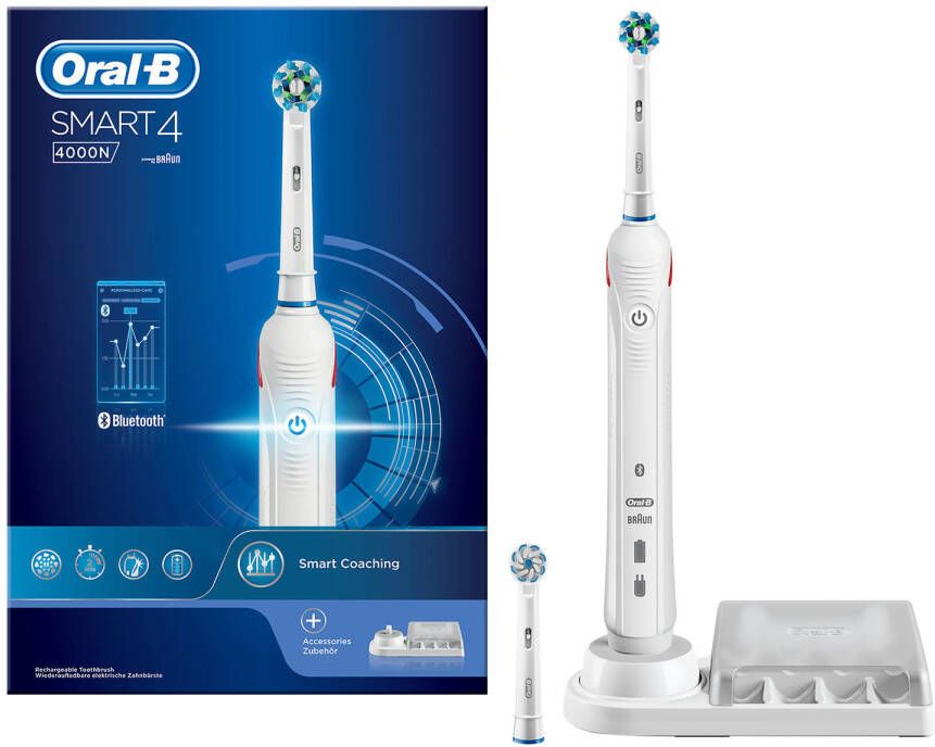 Oral-B elektrische tandenborstel Smart 4 4000N wit 3 poetsstanden