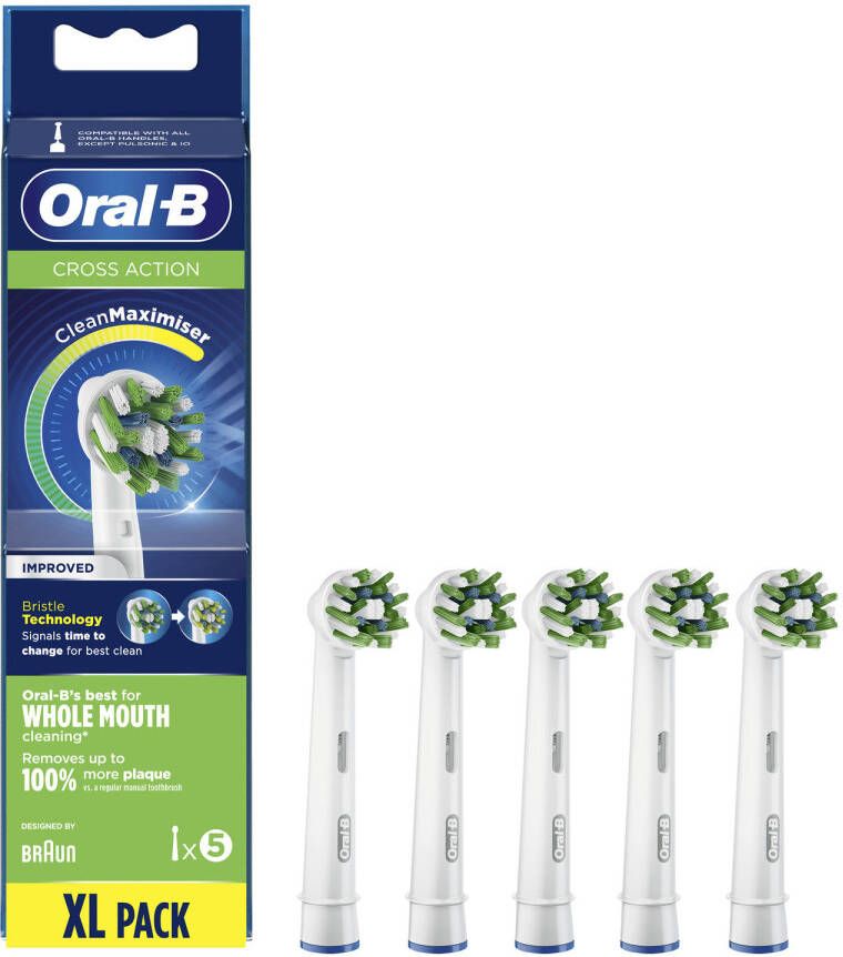 Oral B Oral-B CrossAction Opzetborstel Met CleanMaximiser-technologie Verpakking Van 5 Stuks