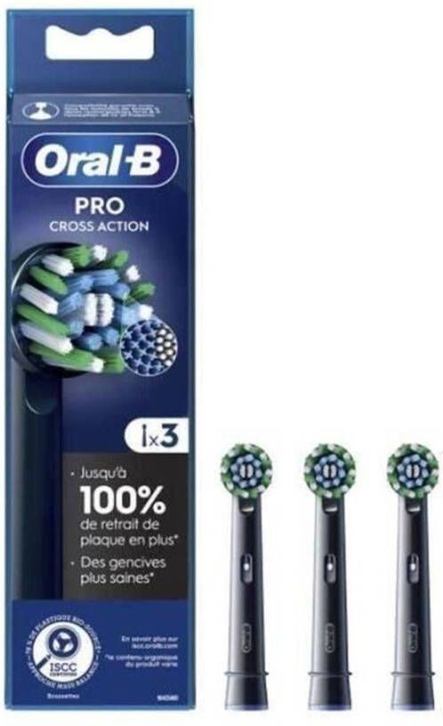 Oral-B Pro Cross Action zwarte opzetborstels 3 stuks