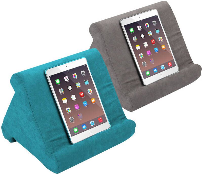 Orange Donkey Tablethouder Set van 2 tablet e-reader smartphone kussen pillow pad standaard blauw grijs