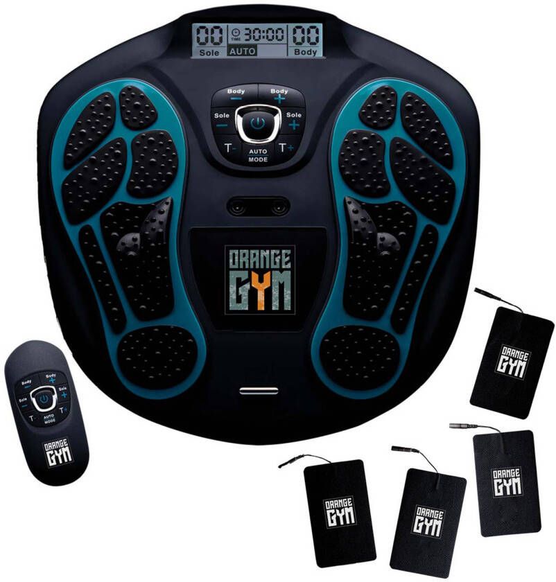 Orange Gym Orange Care ProRecover Elektrische Spierstimulator TENS EMS massage apparaat draadloos Spier ontspanner elektrotherapie spierherstel onderbenen kuiten dijen voeten rug borst armen schouders Incl. 4 gelpads afstandsbediening