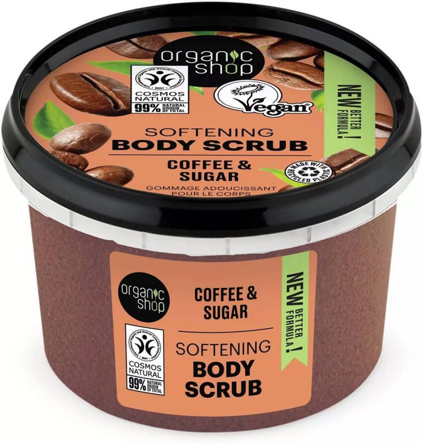 Organic Shop Organic Coffee & Sugar Body Scrub Peeling Do Ciała Na Bazie Oleju Z Kawy I Naturalnego Cukru 250ML
